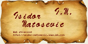 Isidor Matošević vizit kartica
